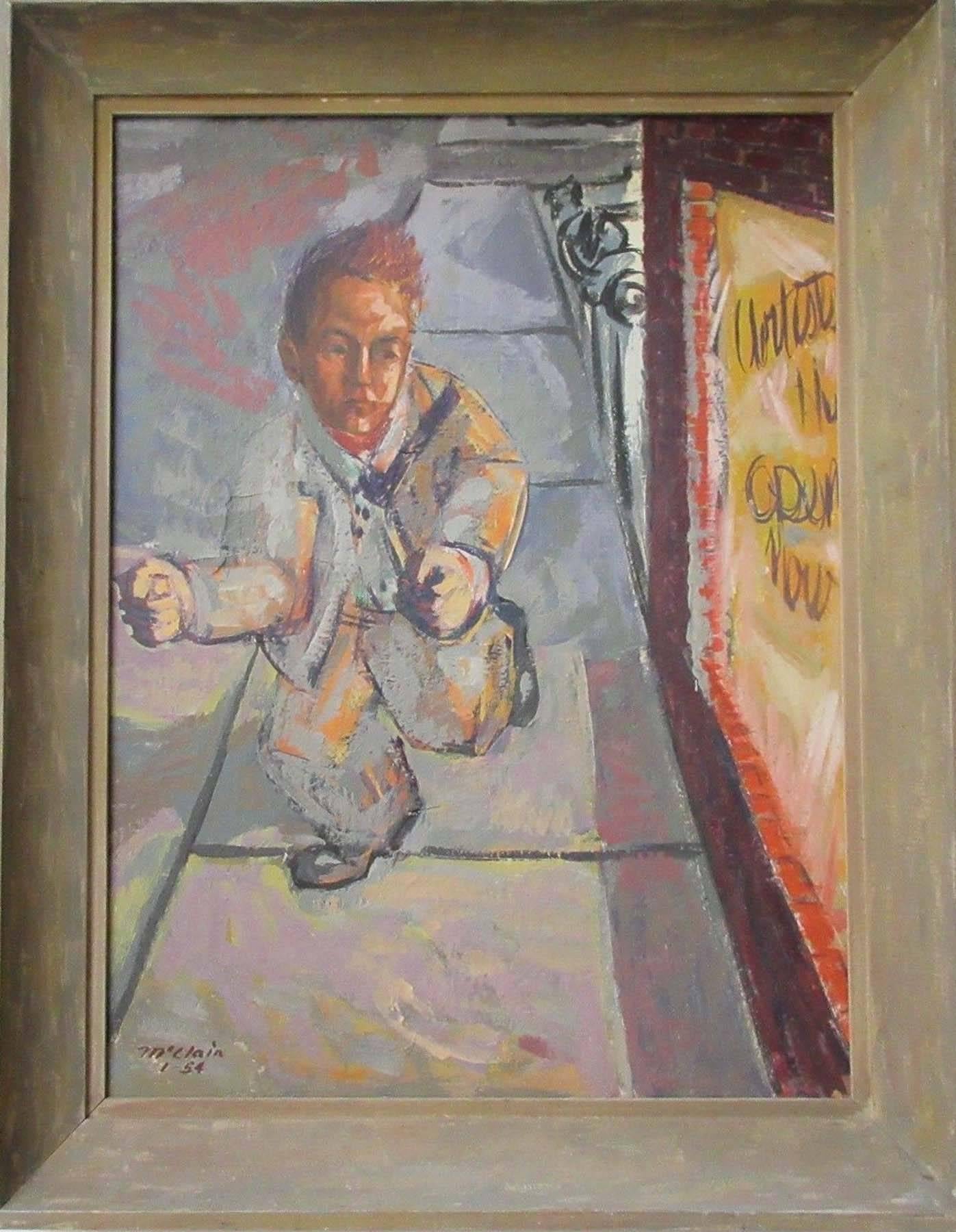 WALKING UP AND DOWN THE STREET - Painting by Unknown