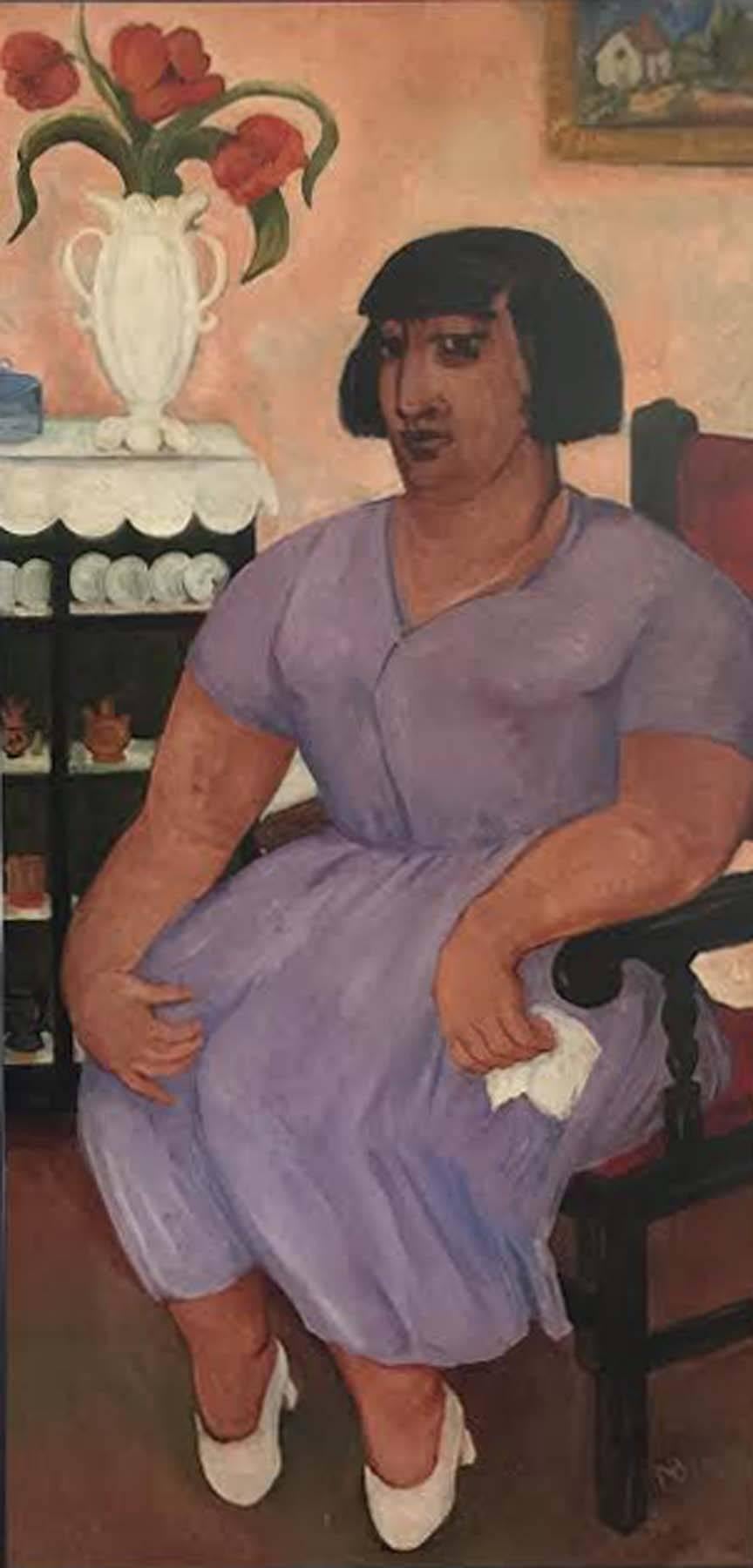 NENA DE BRENNECKE Figurative Painting - Seated Woman