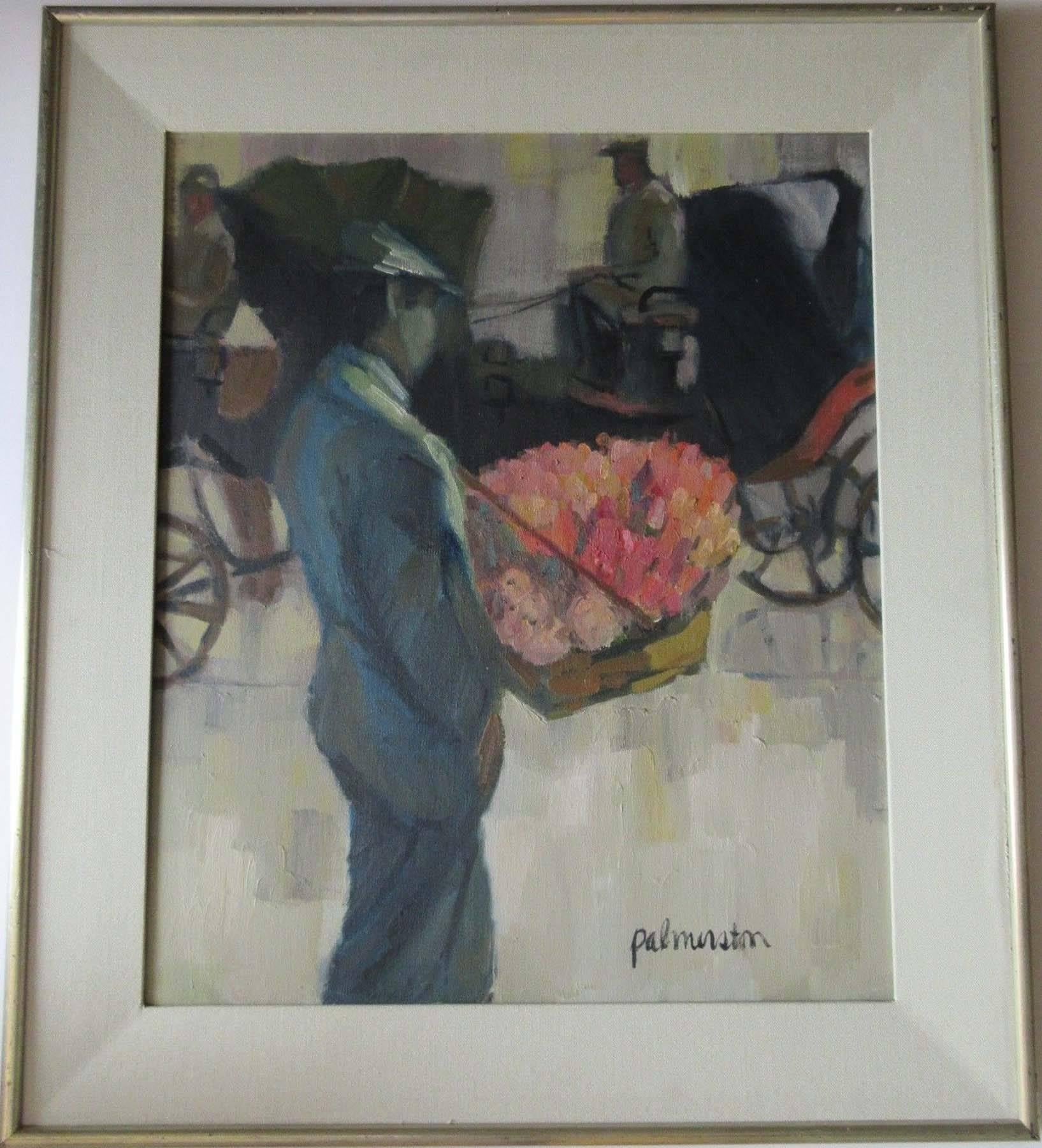 Flower Vendor - Painting by CAROLE PALMERSTON