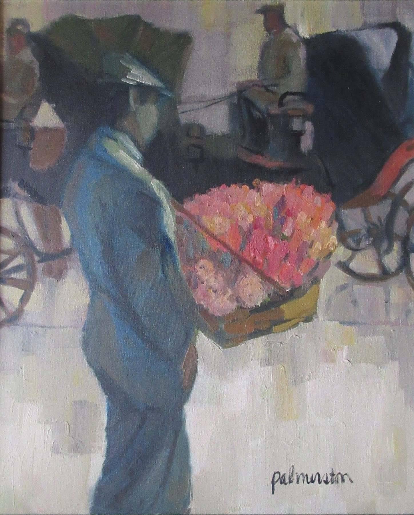 CAROLE PALMERSTON Figurative Painting - Flower Vendor