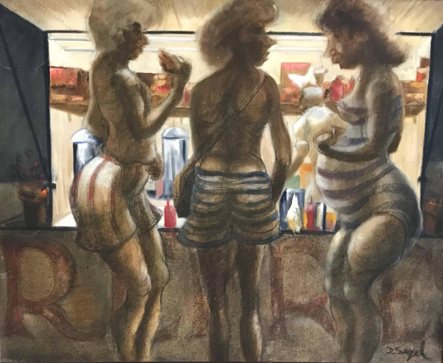 David Segel Figurative Painting - HOT DOG STAND