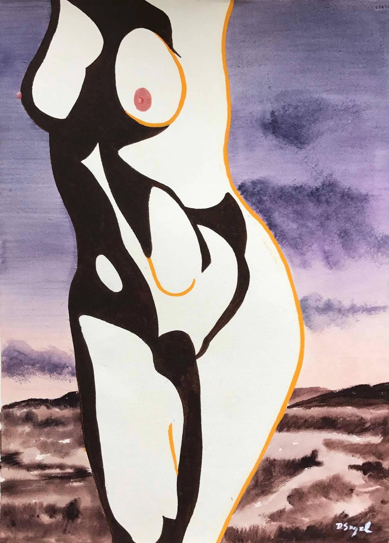 David Segel Nude Painting - ABSTRACT NUDE TORSO