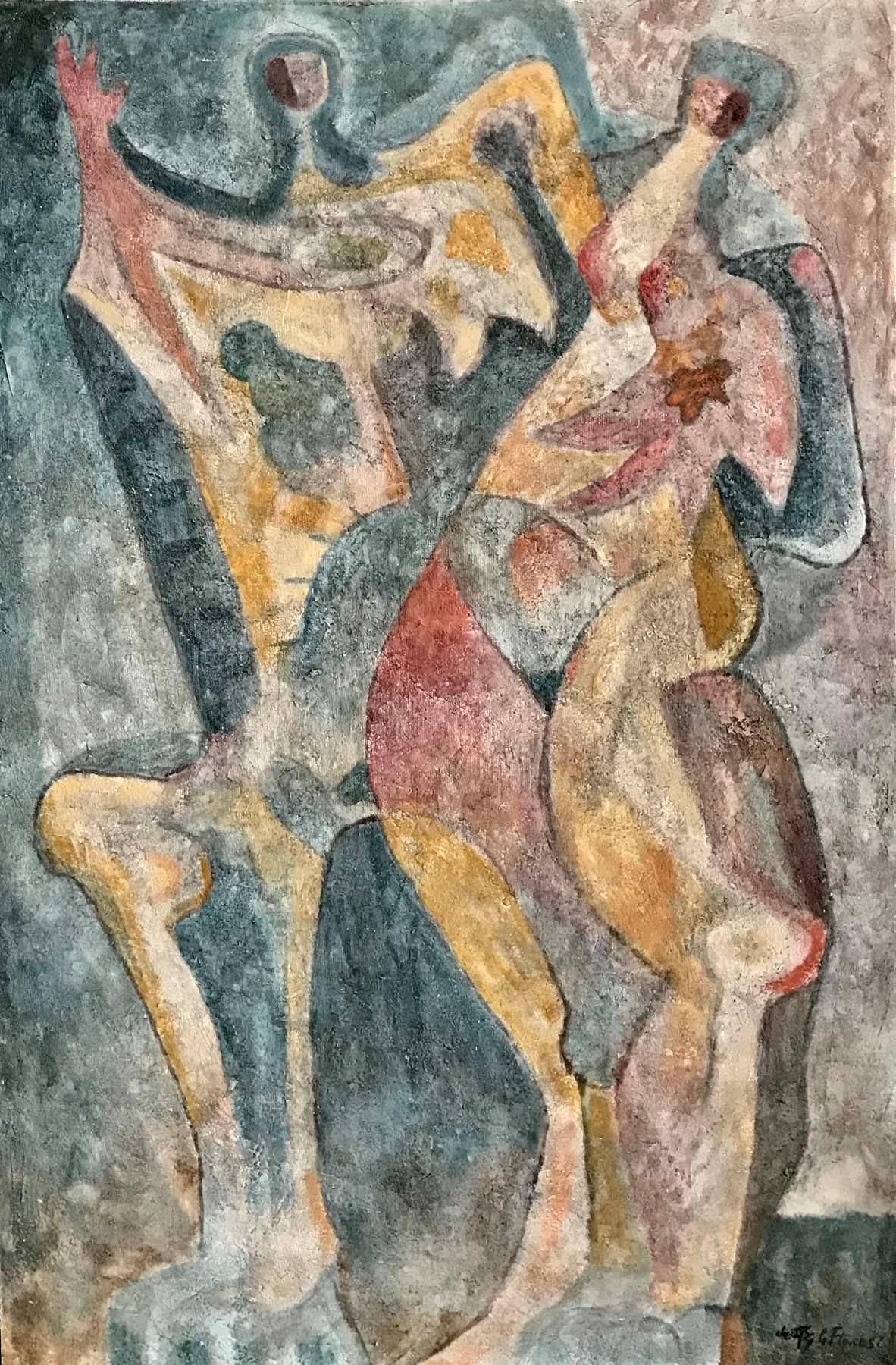 Unknown Nude Painting - Dancing Nudes