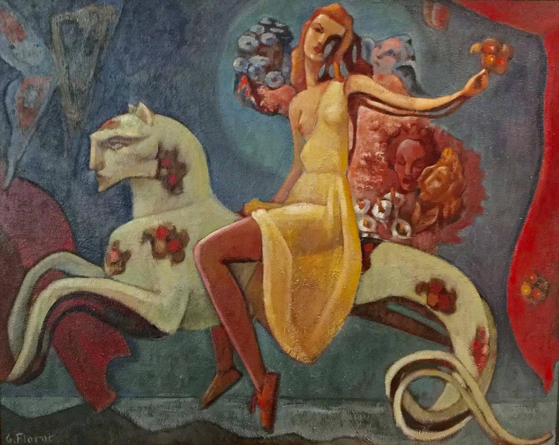 Gustave Florot Figurative Painting - Art Deco Fantasy