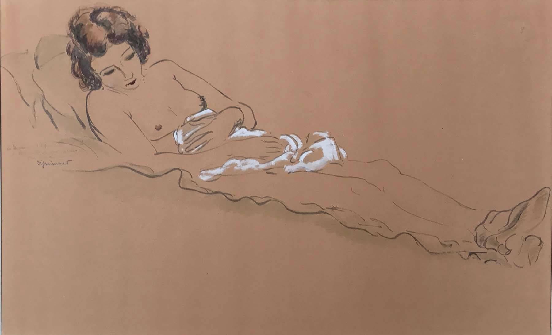 André Dignimont Nude Painting - NU ALLONGE