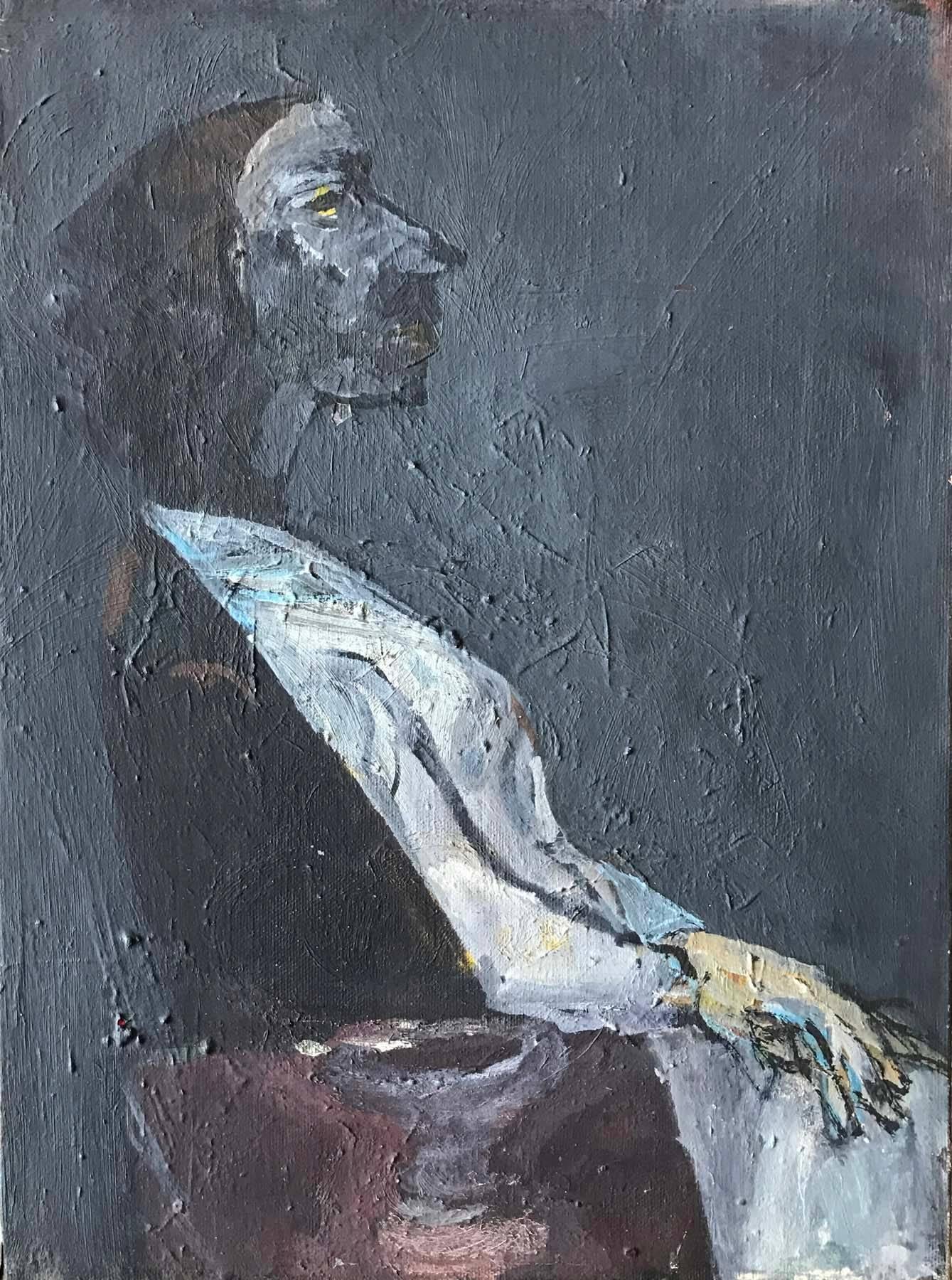 Morton Dimondstein Portrait Painting - PROFILE OF A WOMAN