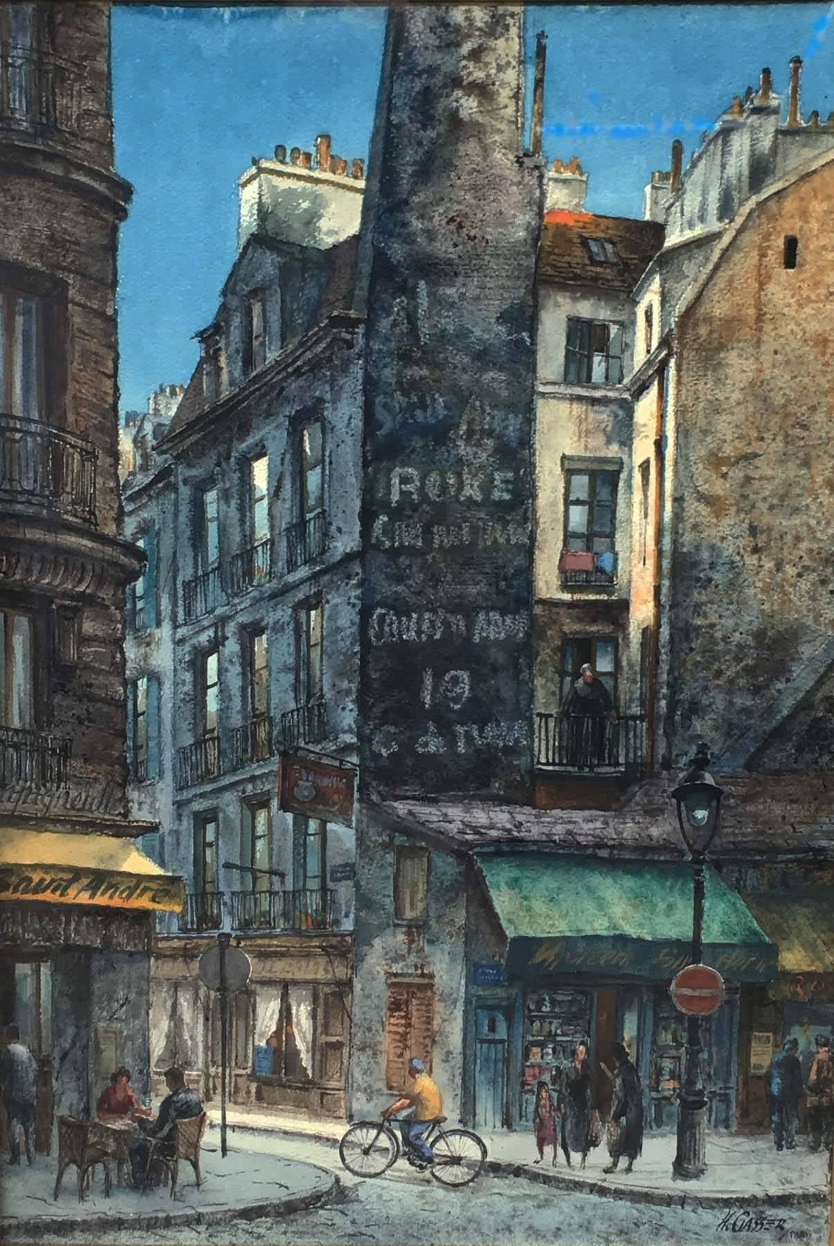 Henry Martin Gasser Landscape Painting - Rue St. Andre des Arts, Paris