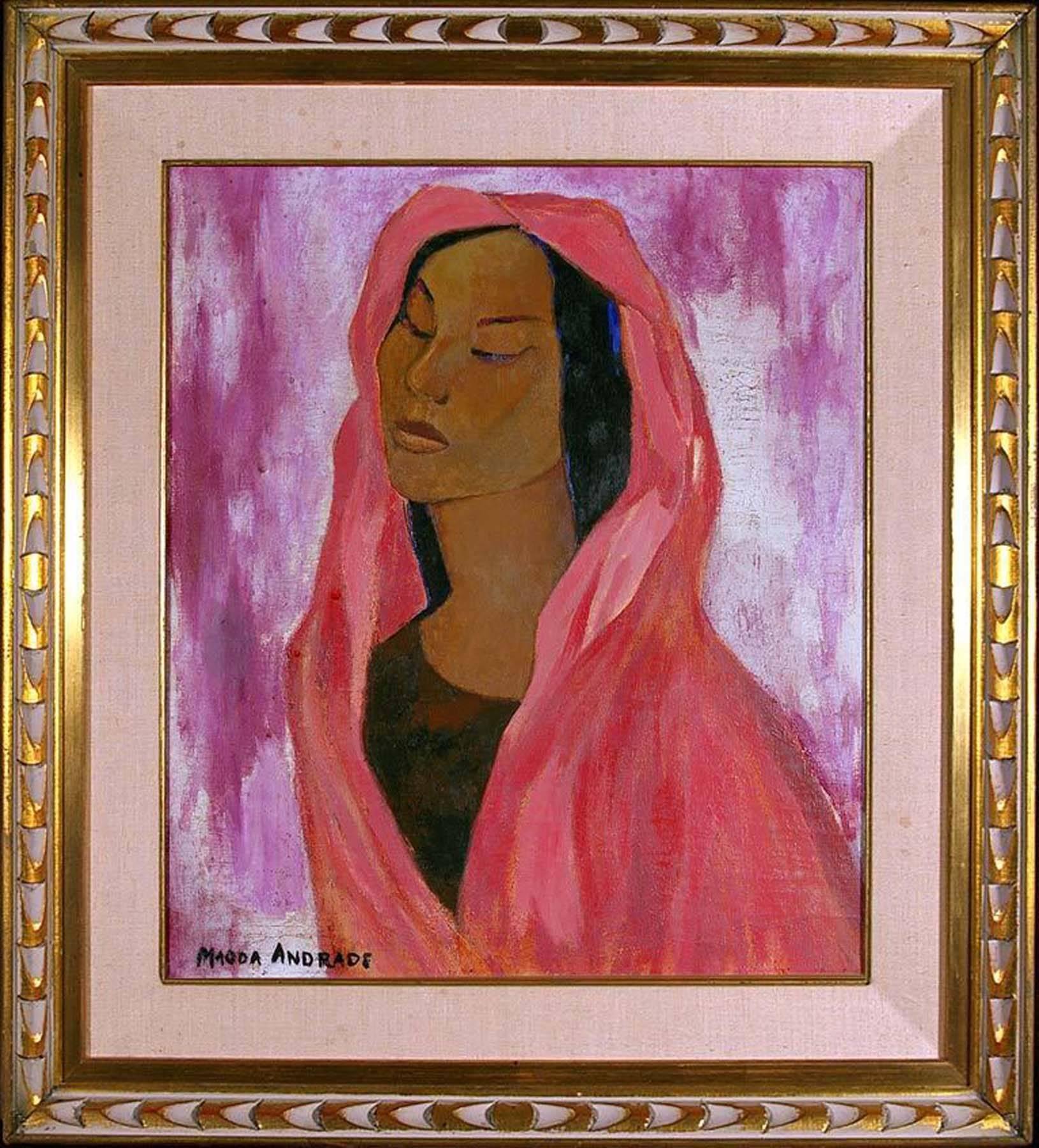 PORTRAIT OF A WOMAN - Painting by Magda Andrade