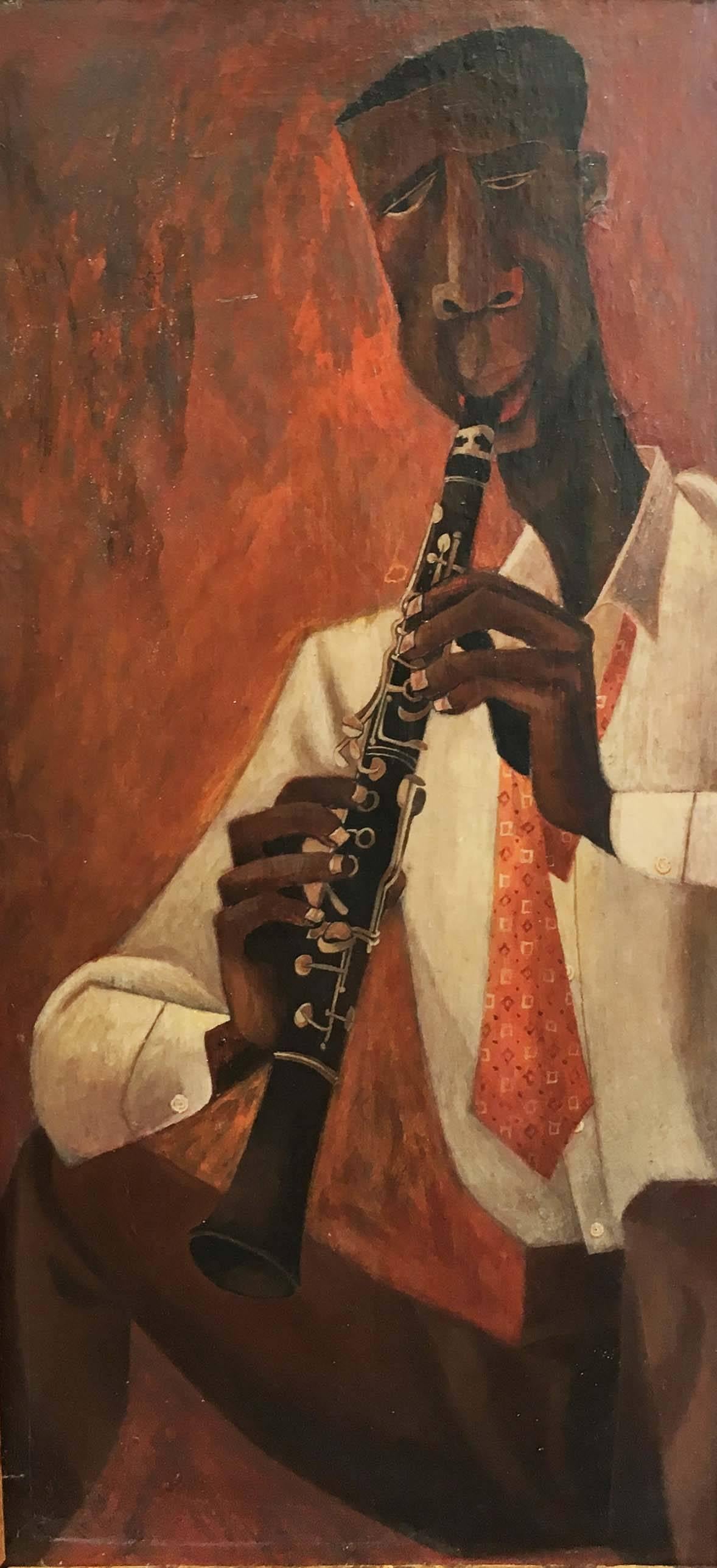 Donald Higgins Figurative Painting - Clarinet Player