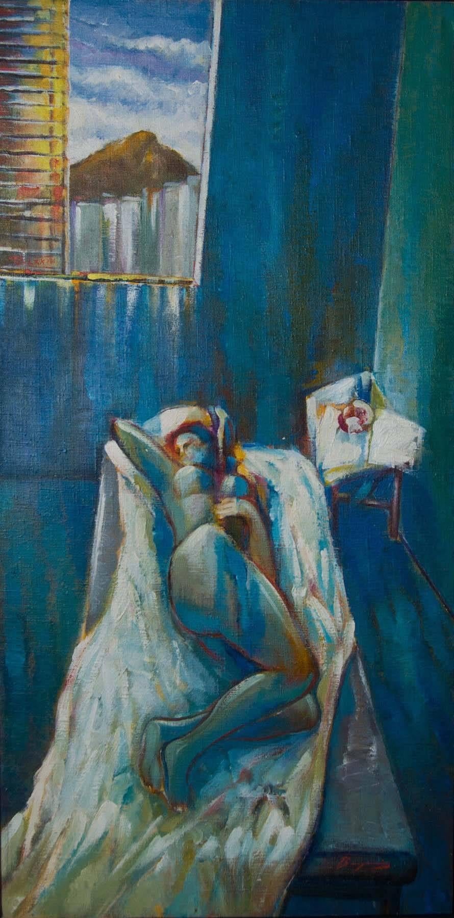 Benjamin Silva Nude Painting - Blue Nude