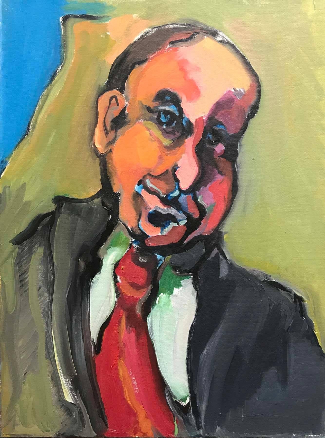 Fay Singer Figurative Painting - Man with Red Tie