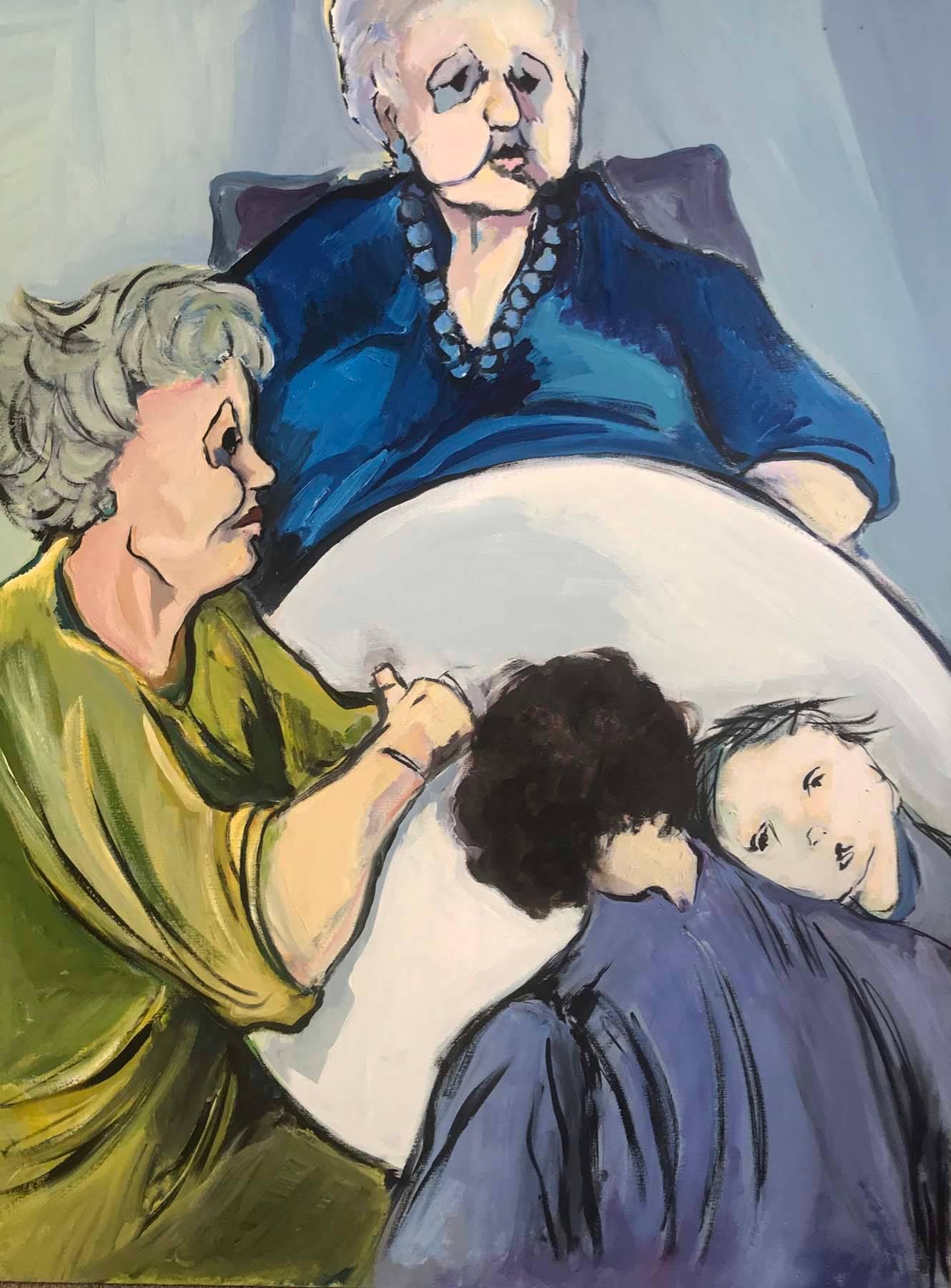 Fay Singer Figurative Painting - Four Generations