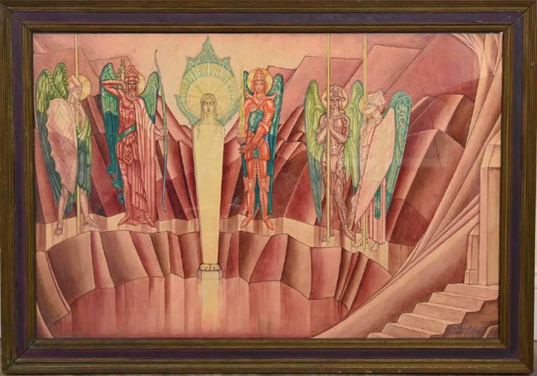 Henry Malcolm Thurburn Figurative Painting - City of Angels