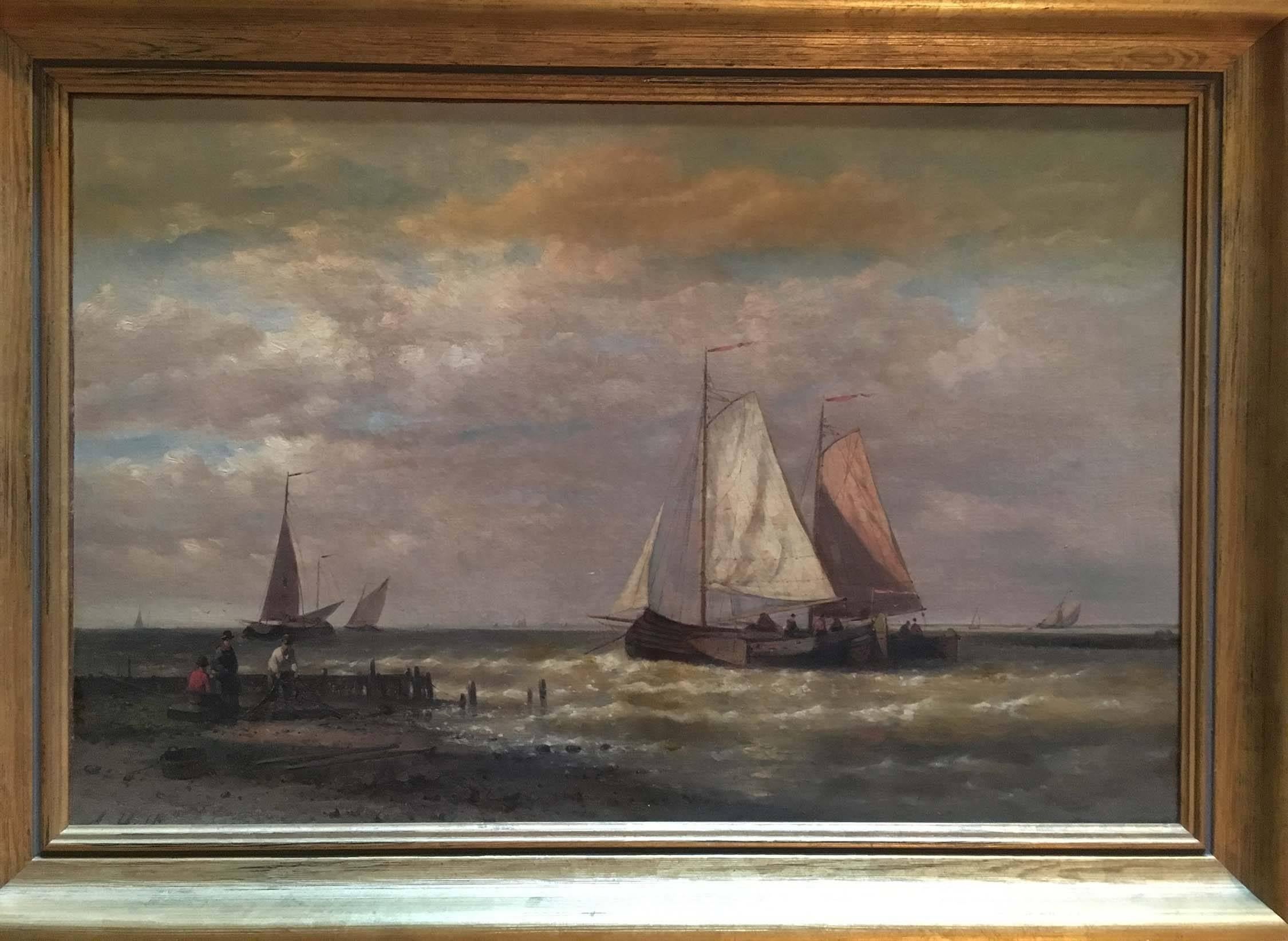Dutch Fishing Boats - Painting by Abraham Hulk the Elder