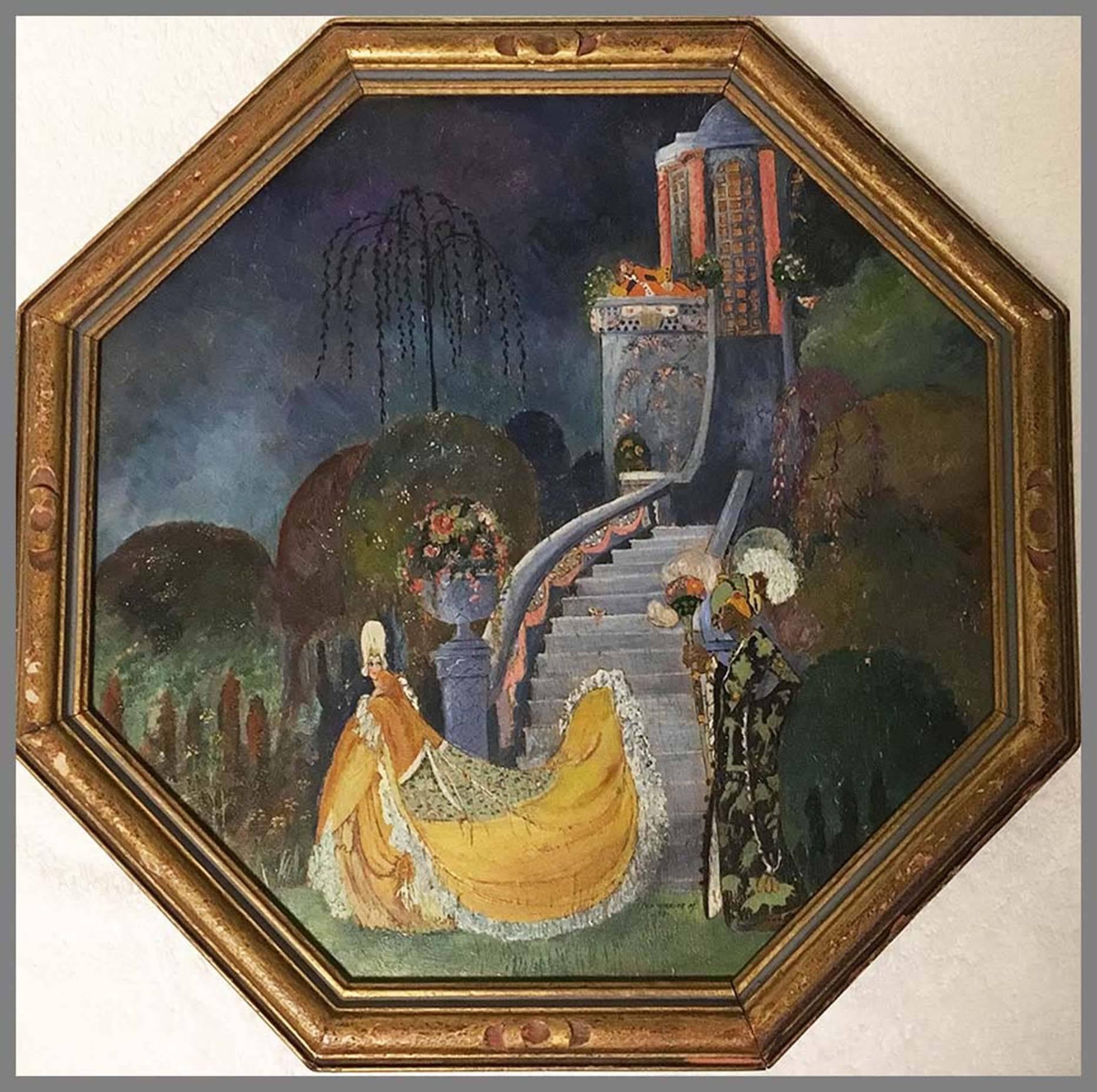 Art5 Deco Fairy Tales - Painting by Margaret M. Nellis