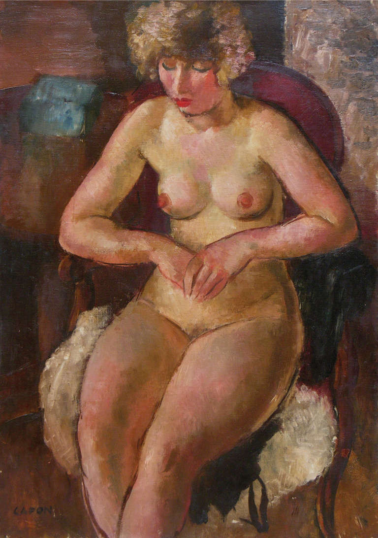 Georges Capon Nude Painting - La Modele Assise
