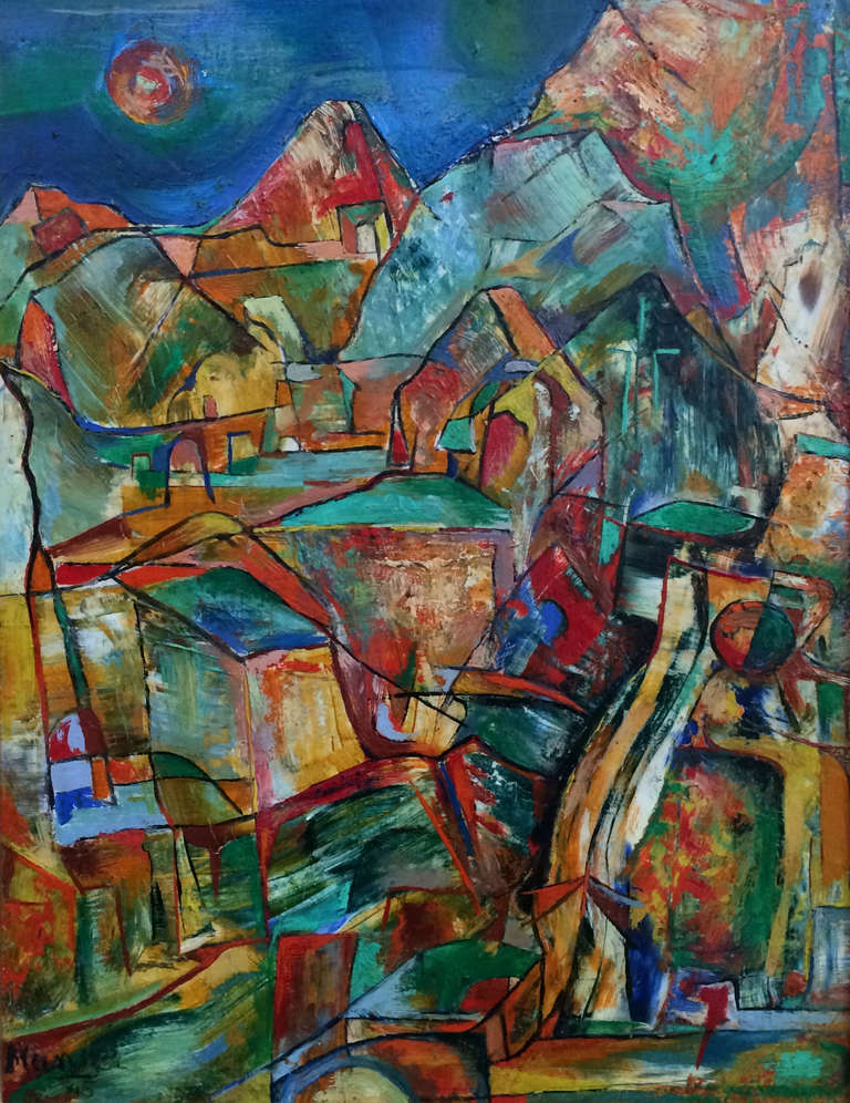 Landscape Painting Manuel Boccini - Paysage de colline