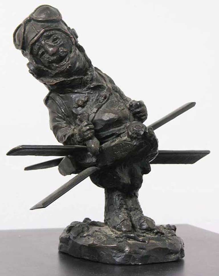 Charles Bragg Figurative Sculpture - Fighter Pilot