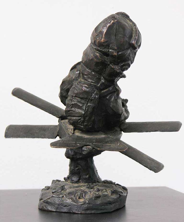 Fighter Pilot - Sculpture by Charles Bragg