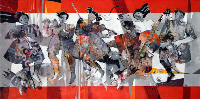 Ramon Chirinos Figurative Painting - Light and Color Recital