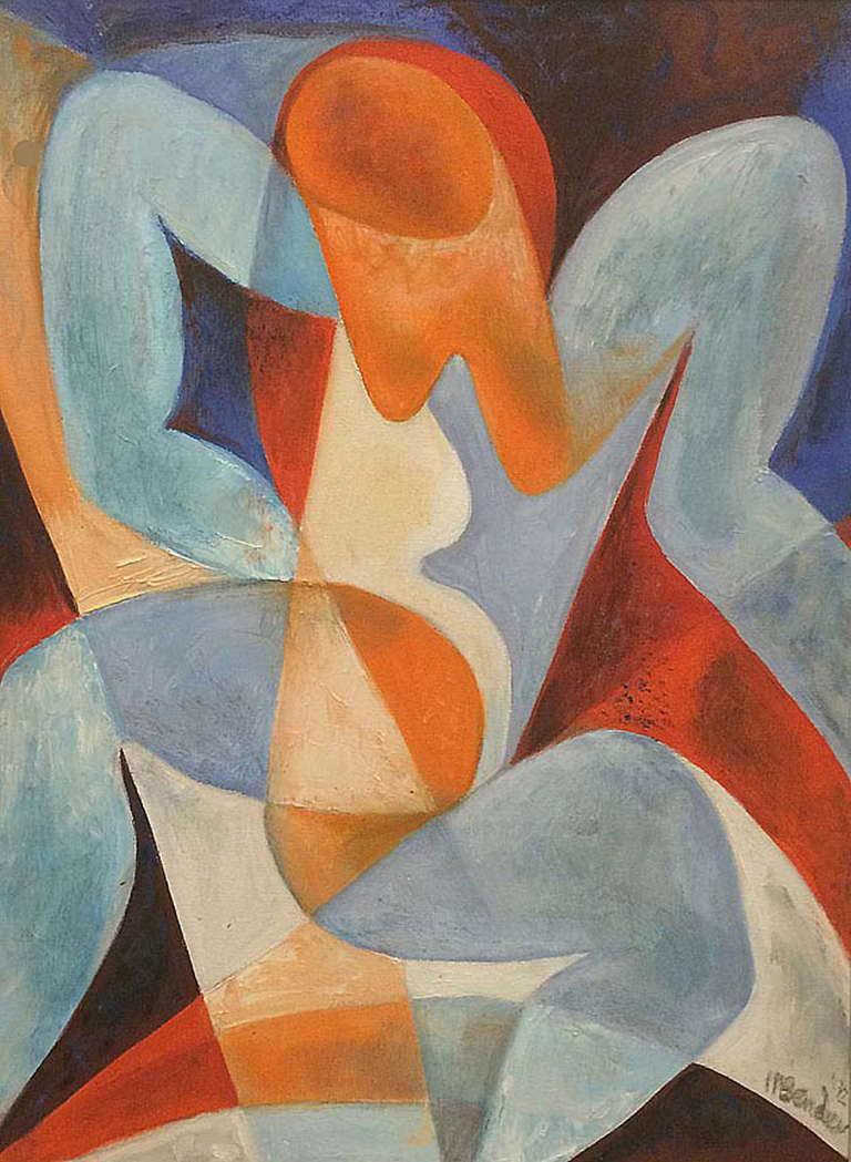 May Bender Abstract Painting - Blue Nude