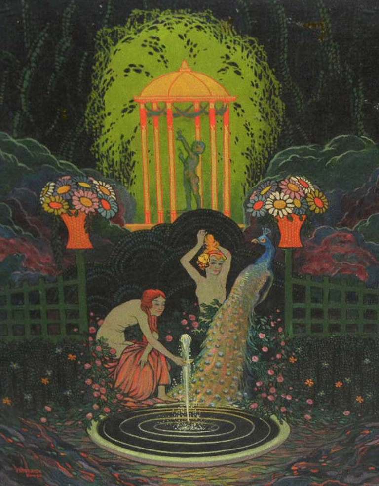 FREDERICK BOWER Figurative Painting - Fountain of Pleasure