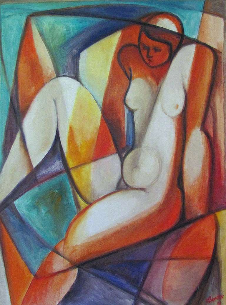 May Bender Nude Painting - Nude in Red