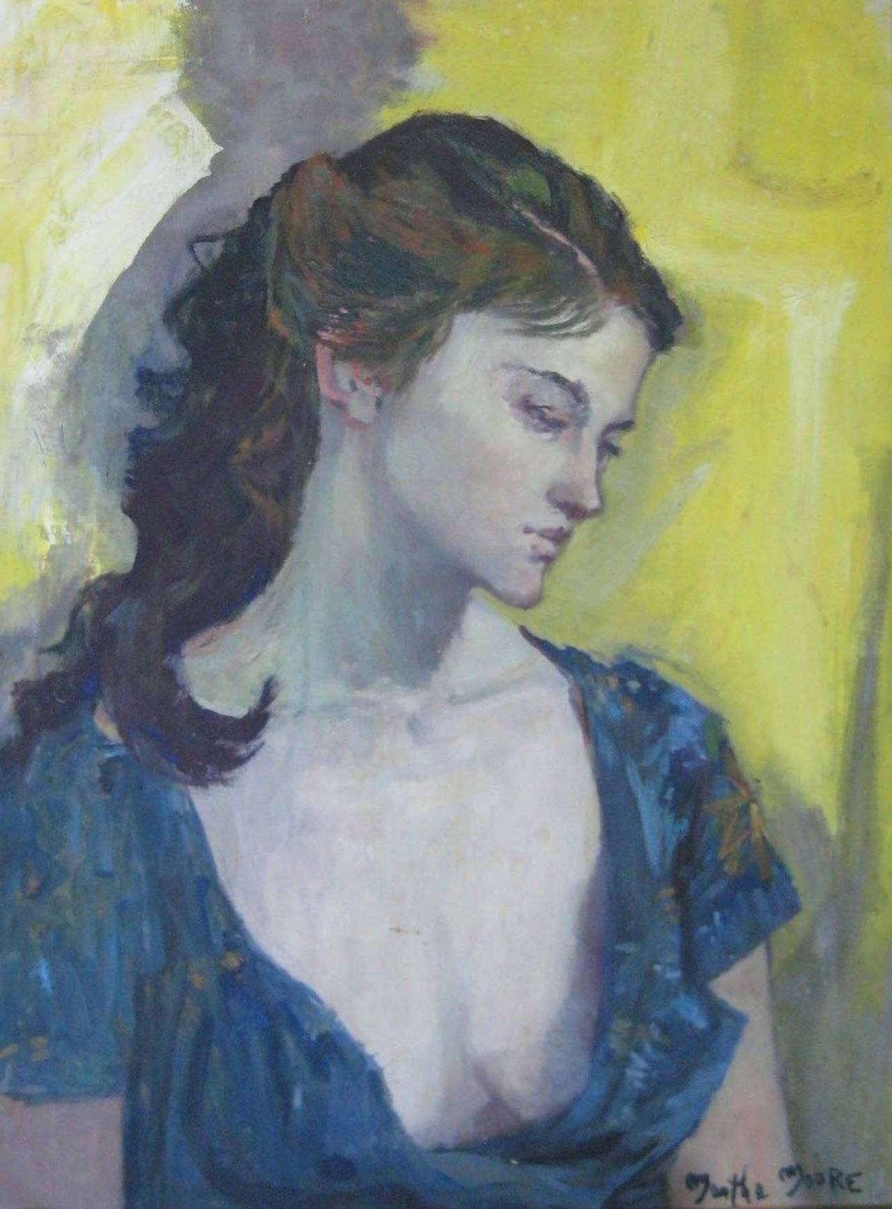Martha Moore Figurative Painting - Portrait of a Young Woman
