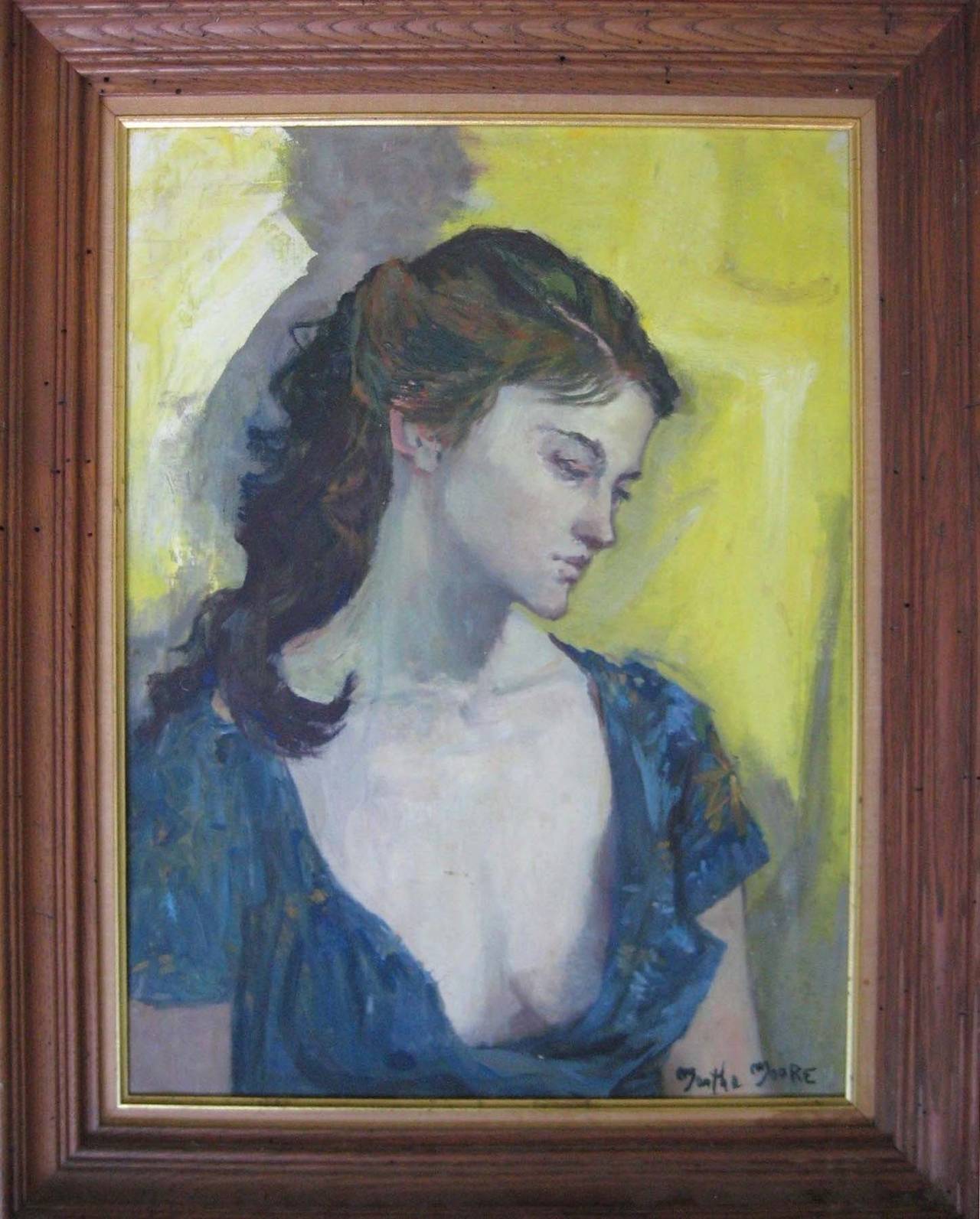 Portrait of a Young Woman - Painting by Martha Moore