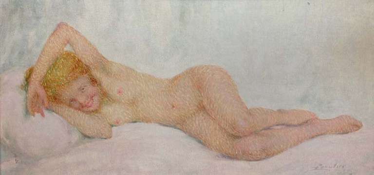 Lucien Boulier Nude Painting - Nu Allonge