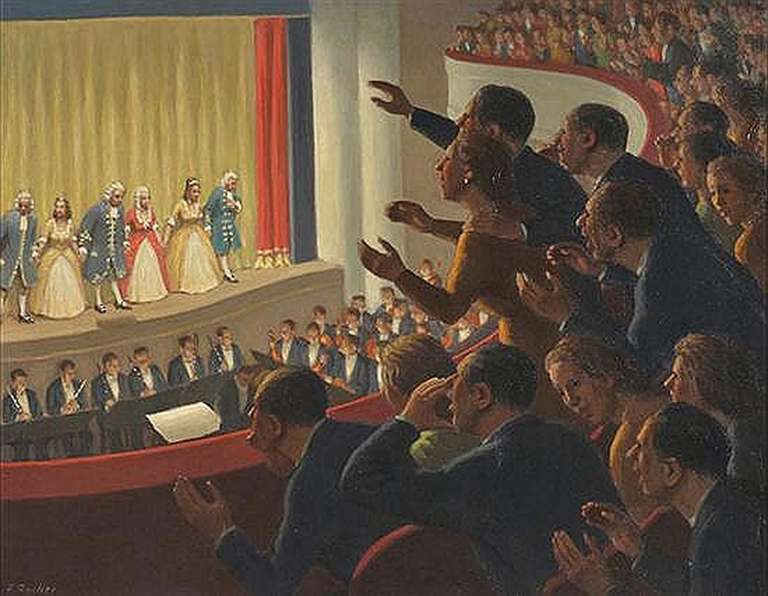 Fermin Rocker Figurative Painting - AT THE THEATER