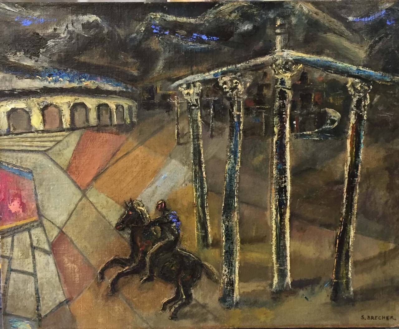 Samuel Brecher Landscape Painting - RUINS OF POMPAII