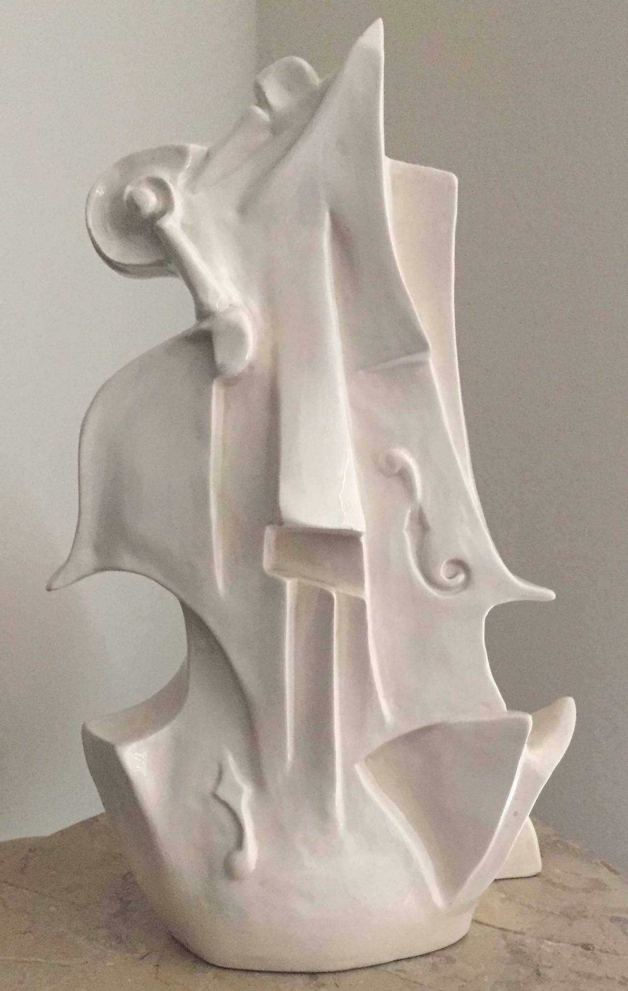 Henri Bouchard Abstract Sculpture - Cubist Violin