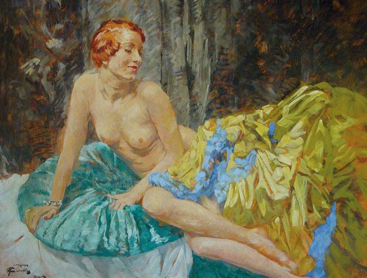 HERMANN COURTENS Figurative Painting - Nude
