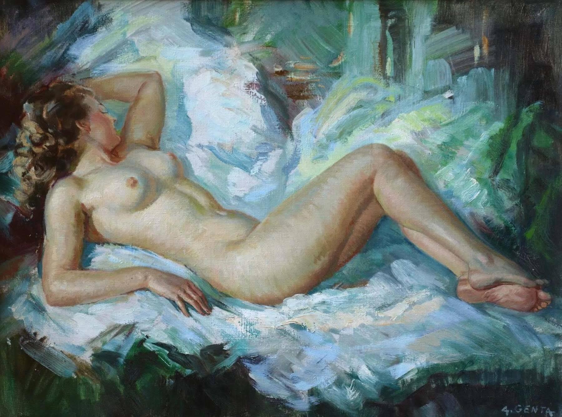 Albert Genta Figurative Painting - Resting Nude