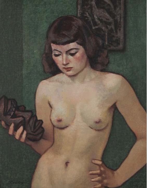 Russell Cowles Nude Painting - Nude With Mask