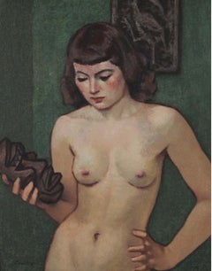 Antique Nude With Mask