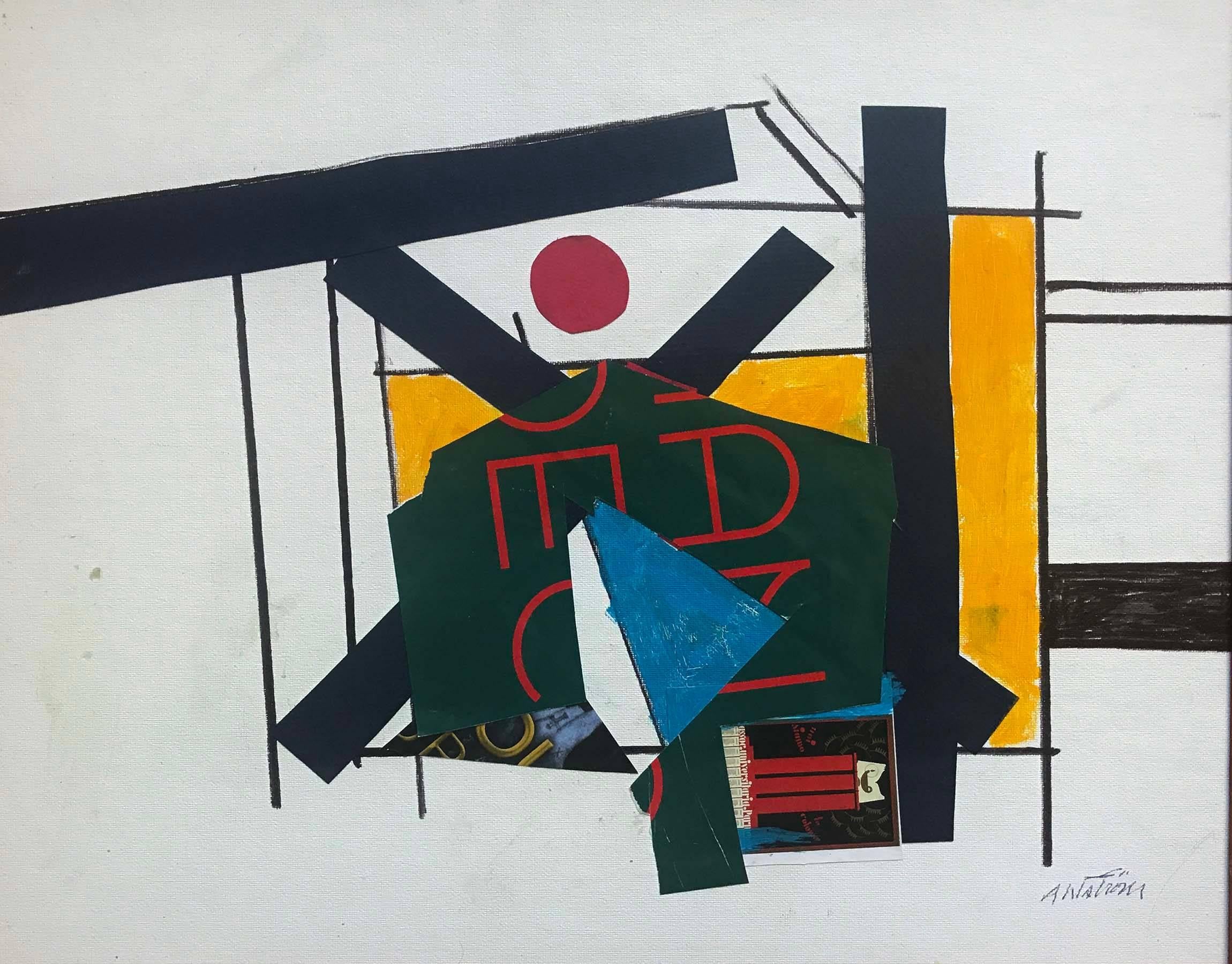 Ronald Ahlstrom Abstract Painting - Abstract with Letters