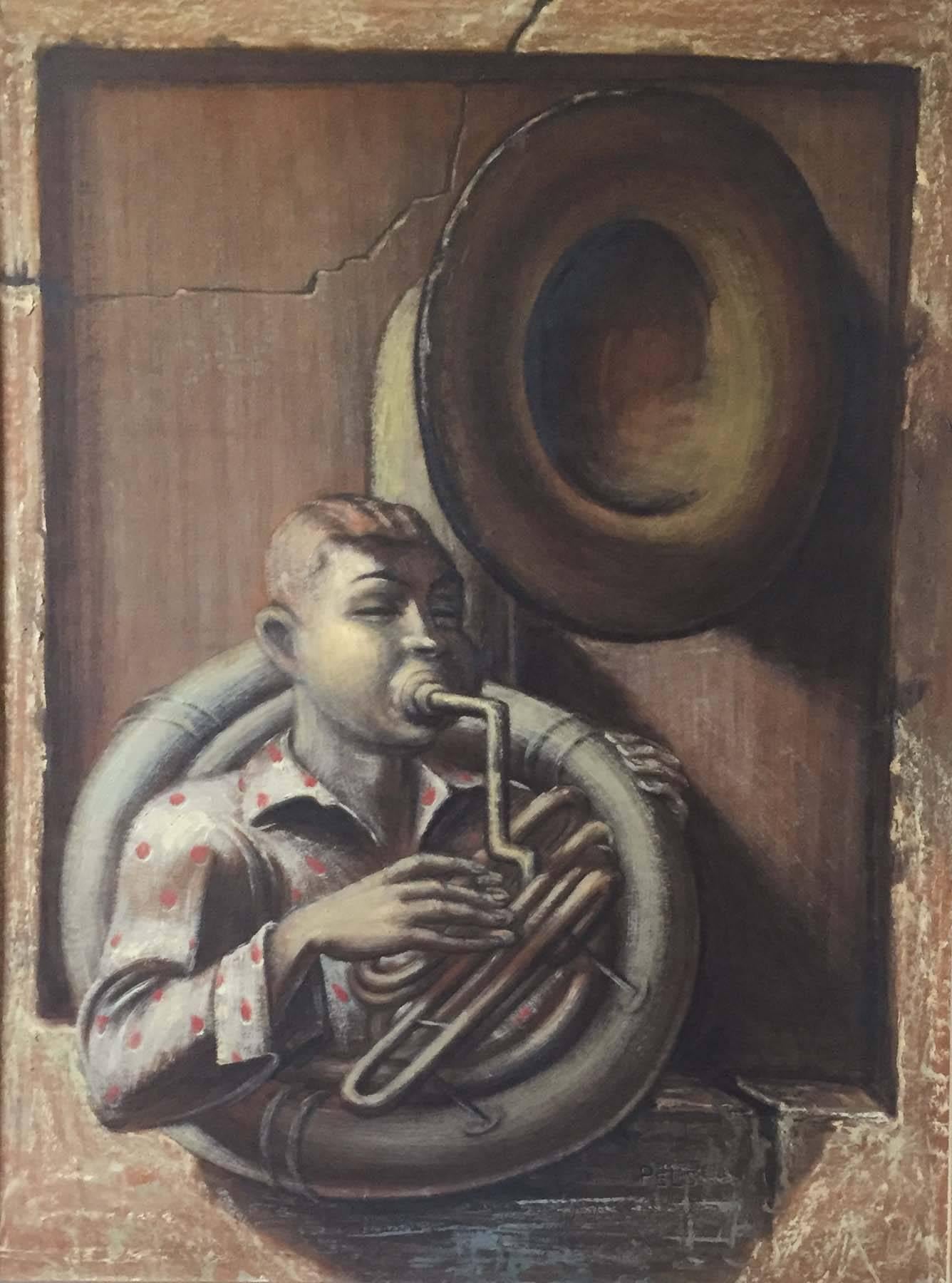 Albert Pels Figurative Painting - Horn Player