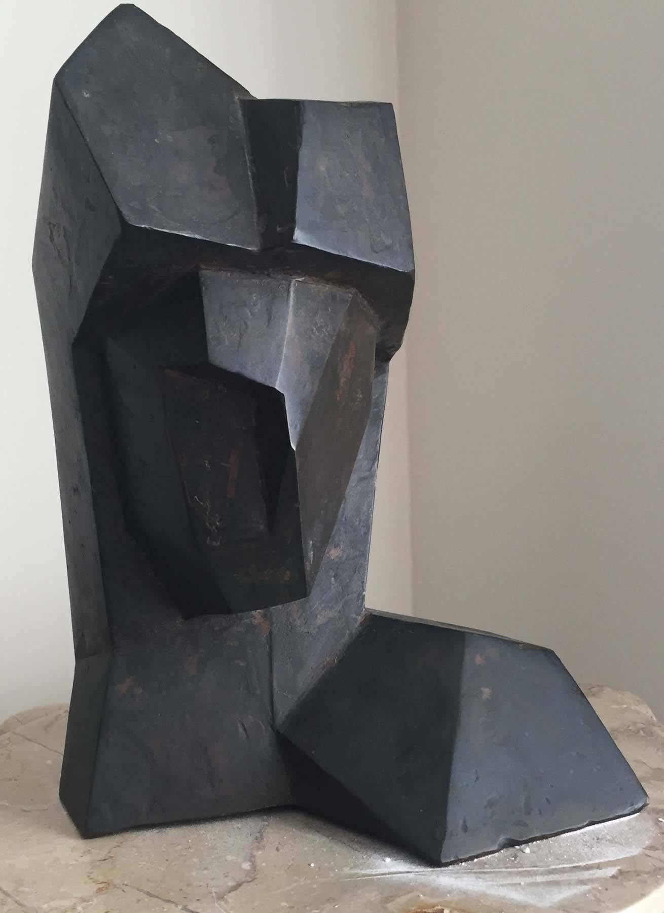 Charles Perry Figurative Sculpture - Cubist Head
