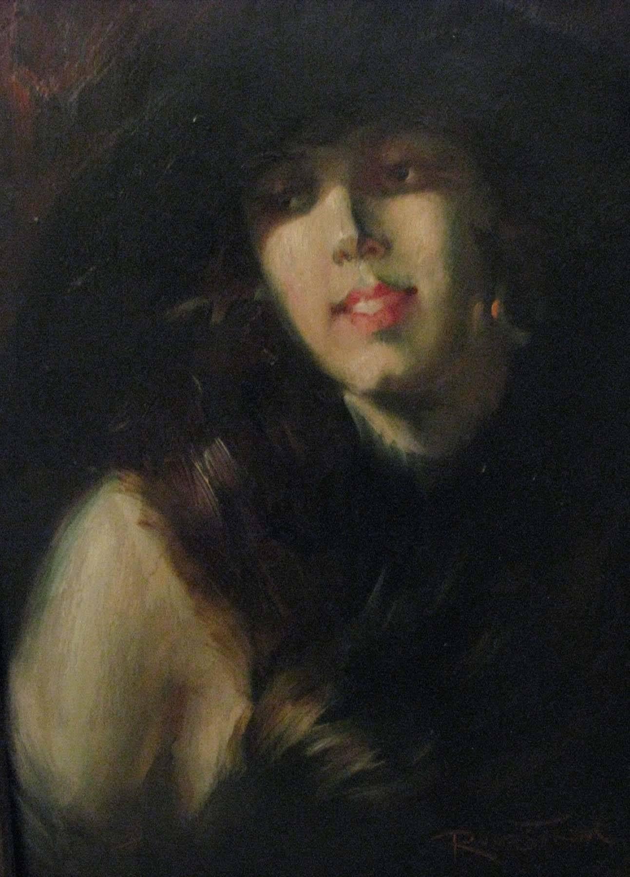 CARL RUNNSTROM Figurative Painting - Portrait of a Woman