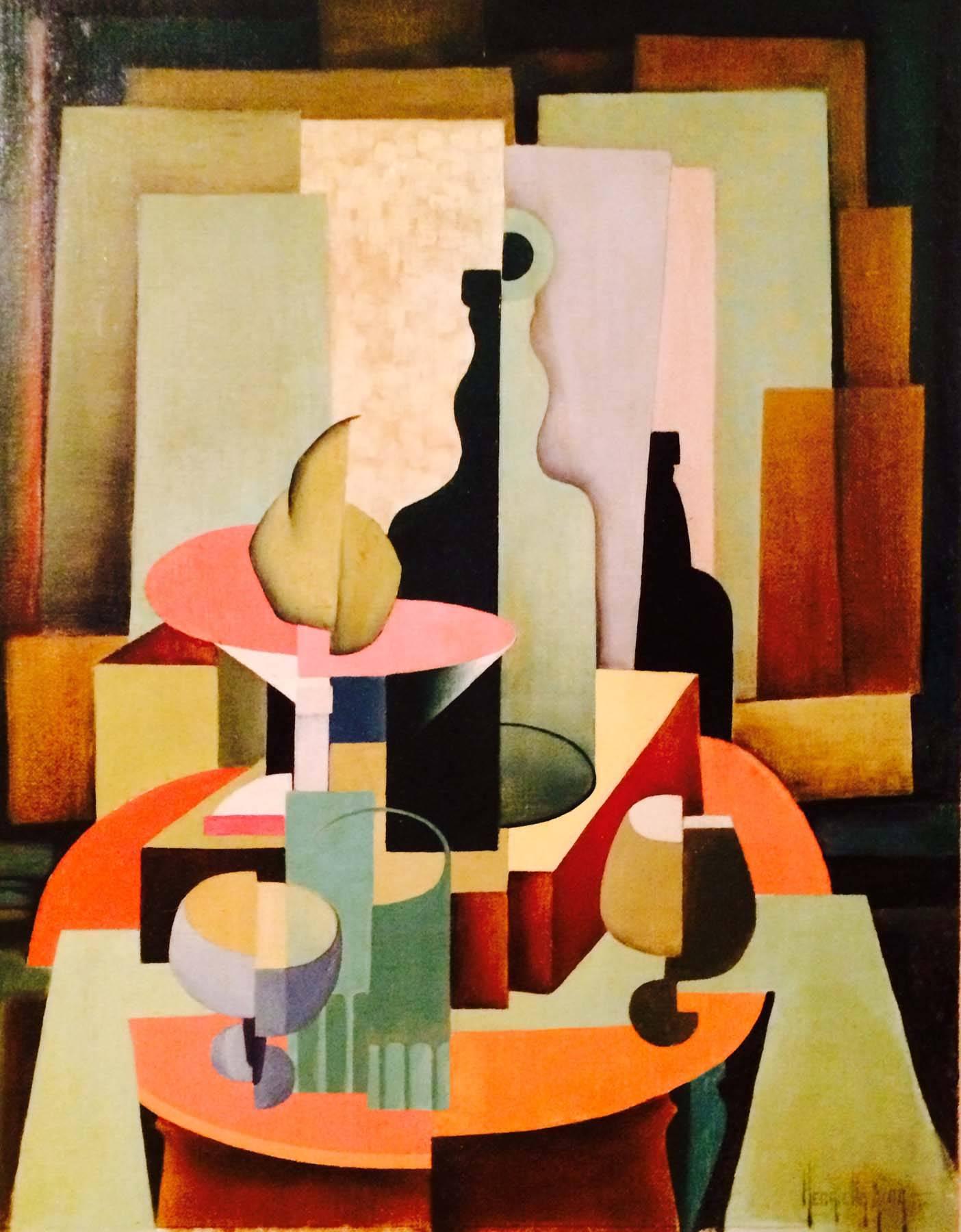 Henriatta M. King Figurative Painting - Cubist Still Life