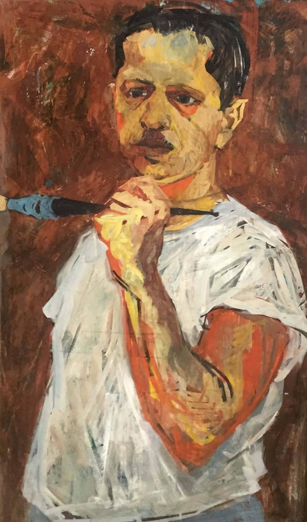 Morton Dimondstein Figurative Painting - Self Portrait