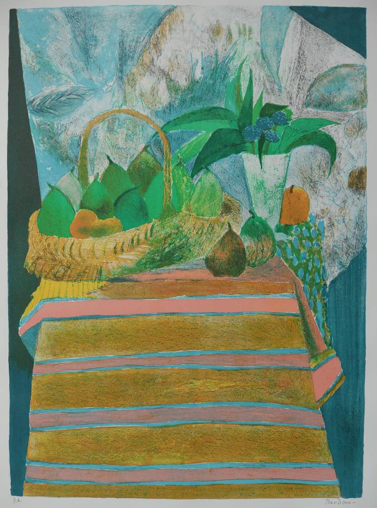 Guy Bardone Still-Life Print - Le panier de poires