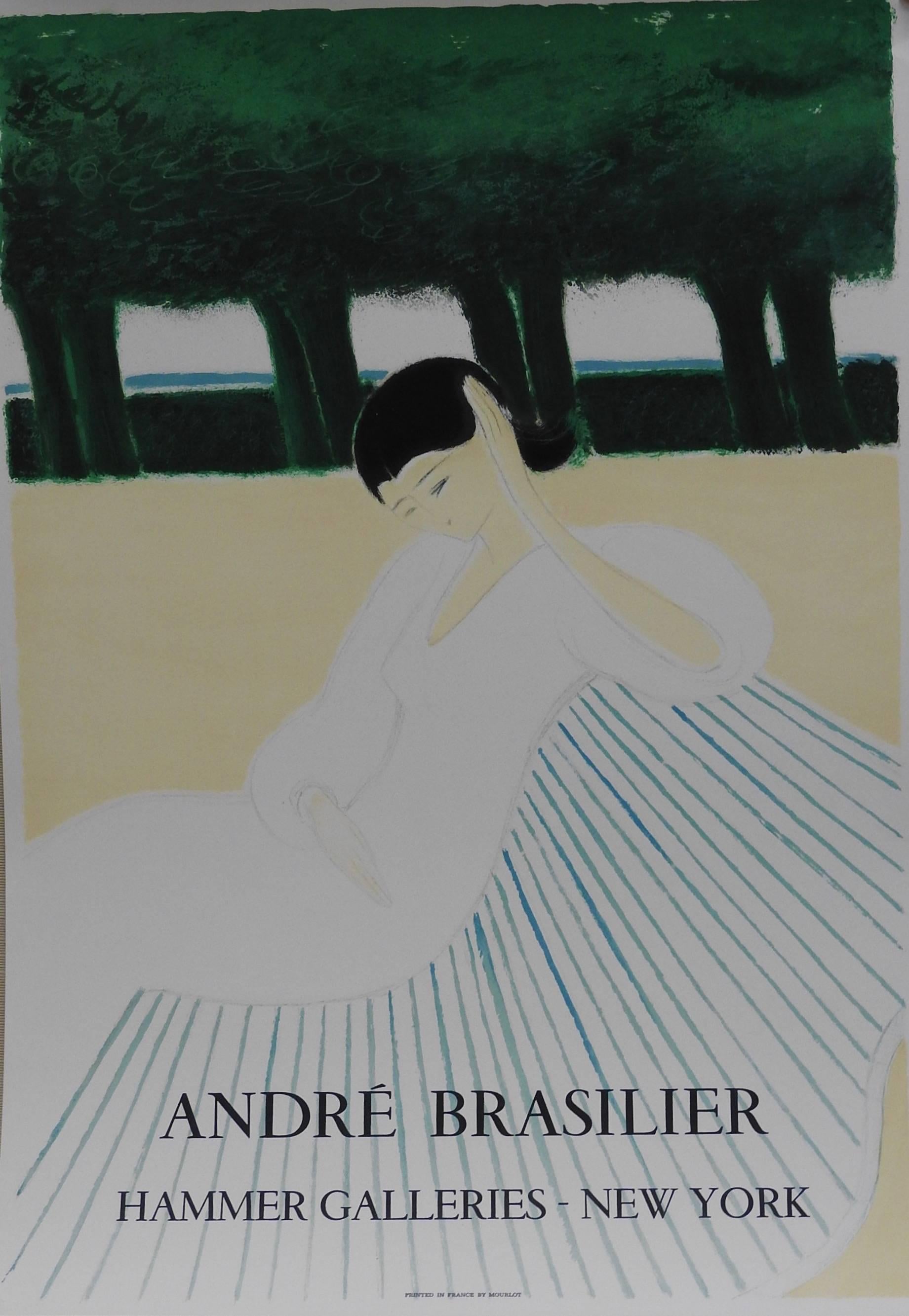 Affiche lithographique imprimée par Mourlot Paris annonçant l'exposition d'André Brasilier aux Hammer Galleries New York. Circa 1985
Cette pièce n'est pas encadrée.