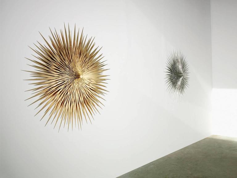 Norman Mooney Golden Sun No 1 Lage Metal Mirror Wall Sculpture 1 Lage Metal Mirror Wall Sculpture Abstract Bronze For 2