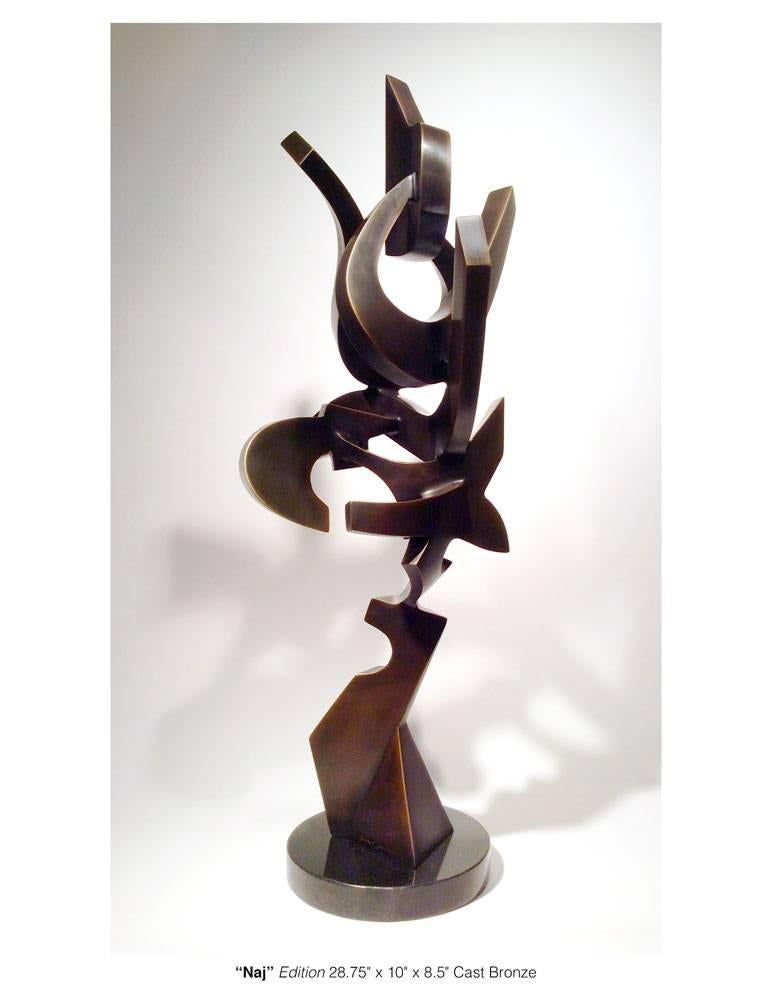 "Naj" Edition 7, Contemporary Bronze Abstract Tabletop Sculpture