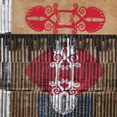 "Majestuoso" Abstracto, Collage Litografía Técnica Mixta