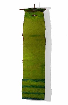 "Moss" Abstract, Hanging Wall Relief Sculpture, Handmade Paper Sculpture