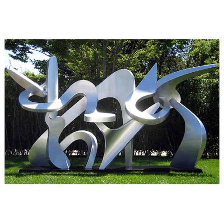 Kevin Barrett Abstract Sculpture - "Family Ties"  Large Outdoor Abstract Aluminum Metal Sculpture, Contemporary